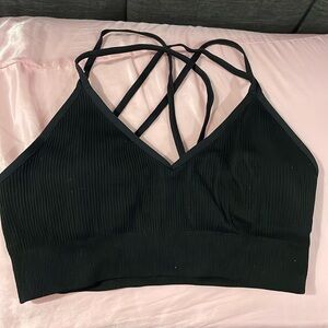 Black Aerie Crossback bralette removable pads Women’s Medium